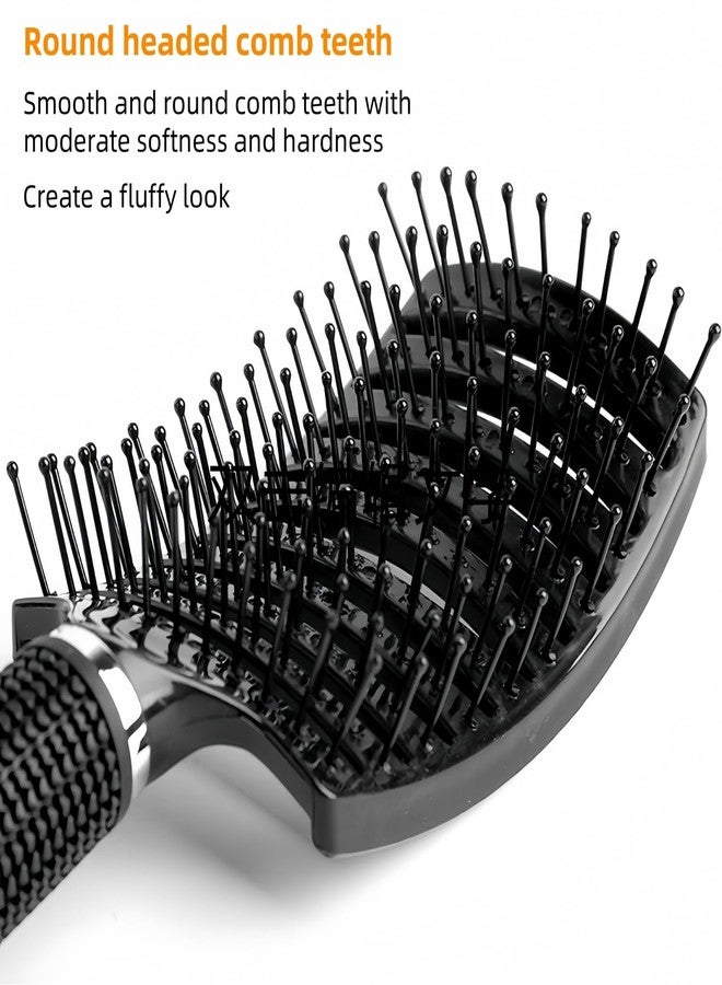 FIXBODY Professional Hair Brush, Curved Vented Design for Quick Blow Drying, Suitable for Women and Men, Paddle Detangling Brush for Wet & Dry, Curly, Thick & Straight Hair (Black-Nylon) - Image 4